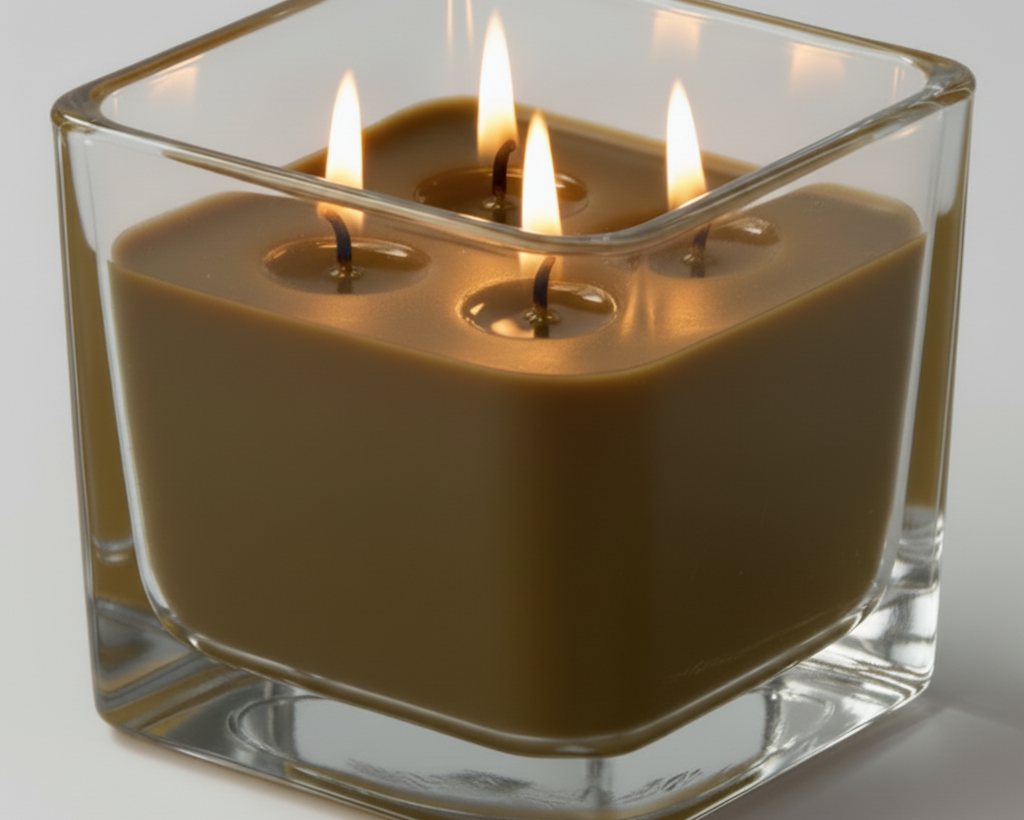 Sandalwood Exciting Handmade Aromatic Candle.  250 ml  Square 80x80x80 mm