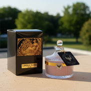 Rose perfumed candle 250 ml, in XIX century style  diamond glass jar