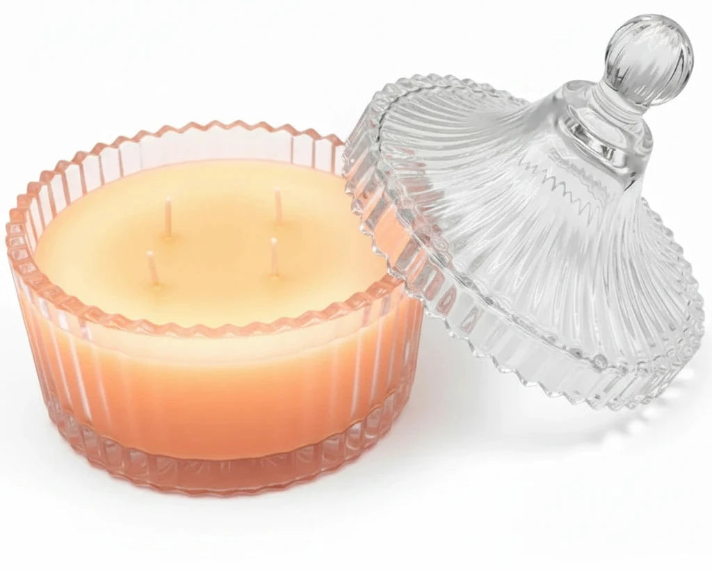 Sicilian Citrus Fruits perfumed candle 250 ml, in XIX century style  diamond glass jar