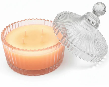 Sicilian Citrus Fruits perfumed candle 250 ml, in XIX century style  diamond glass jar