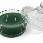 Italian Alps Forest Scent Aromatic Candle, 250 ml, in XIX century style diamond glass jar