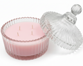 Rose perfumed candle 250 ml, in XIX century style  diamond glass jar