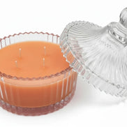 Cinnamon & Vanilla perfumed candle 250 ml, in XIX century style  diamond glass jar