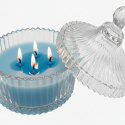 Sea Breeze perfumed candle 250 ml, in XIX century style  diamond glass jar
