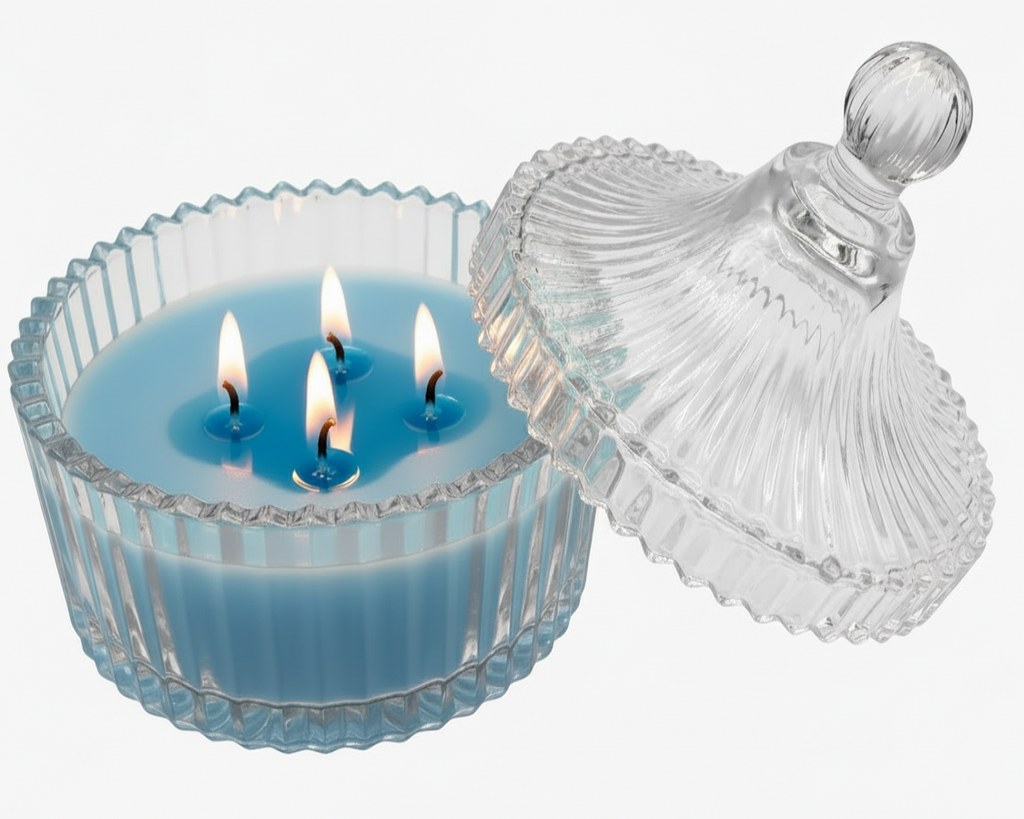 Sea Breeze perfumed candle 250 ml, in XIX century style  diamond glass jar