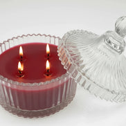 Blueberry, Raspberry and Wild Strawberry perfumed candle 250 ml, in XIX century style  diamond glass jar