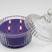 Lavender perfumed candle 250 ml, in XIX century style  diamond glass jar