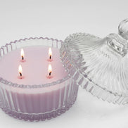 Jasmine Gardens perfumed candle 250 ml, in XIX century style  diamond glass jar