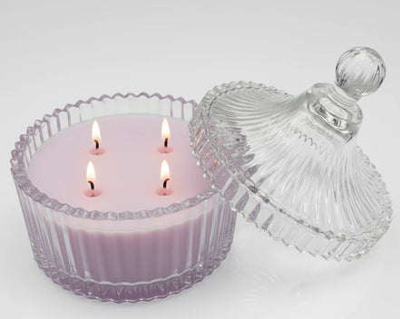 Jasmine Gardens perfumed candle 250 ml, in XIX century style  diamond glass jar