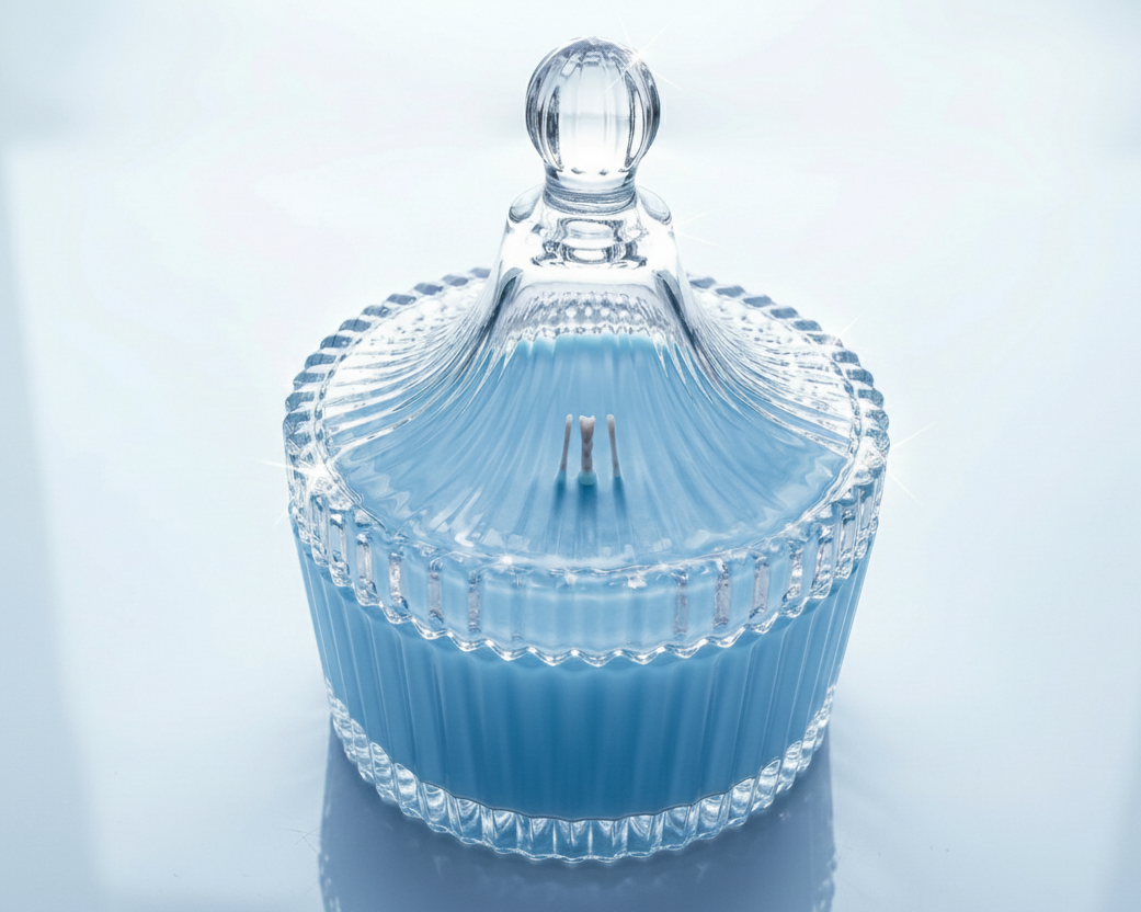 Sea Breeze perfumed candle 250 ml, in XIX century style  diamond glass jar