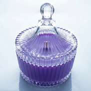 Lavender perfumed candle 250 ml, in XIX century style  diamond glass jar