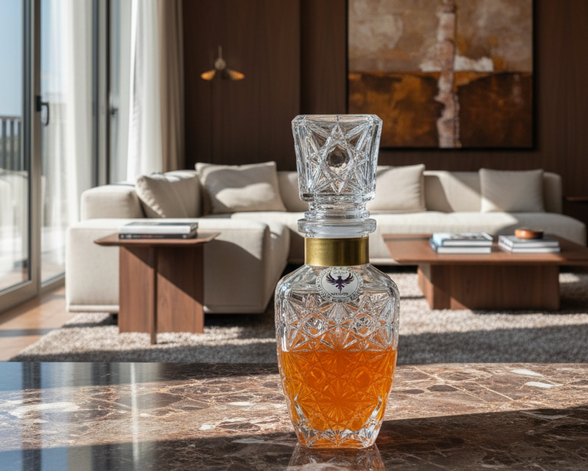 Aromatic Cinnamon & Orange Home Essence in an original XIX century style diamond glass jar, as was customary in the 19th century.