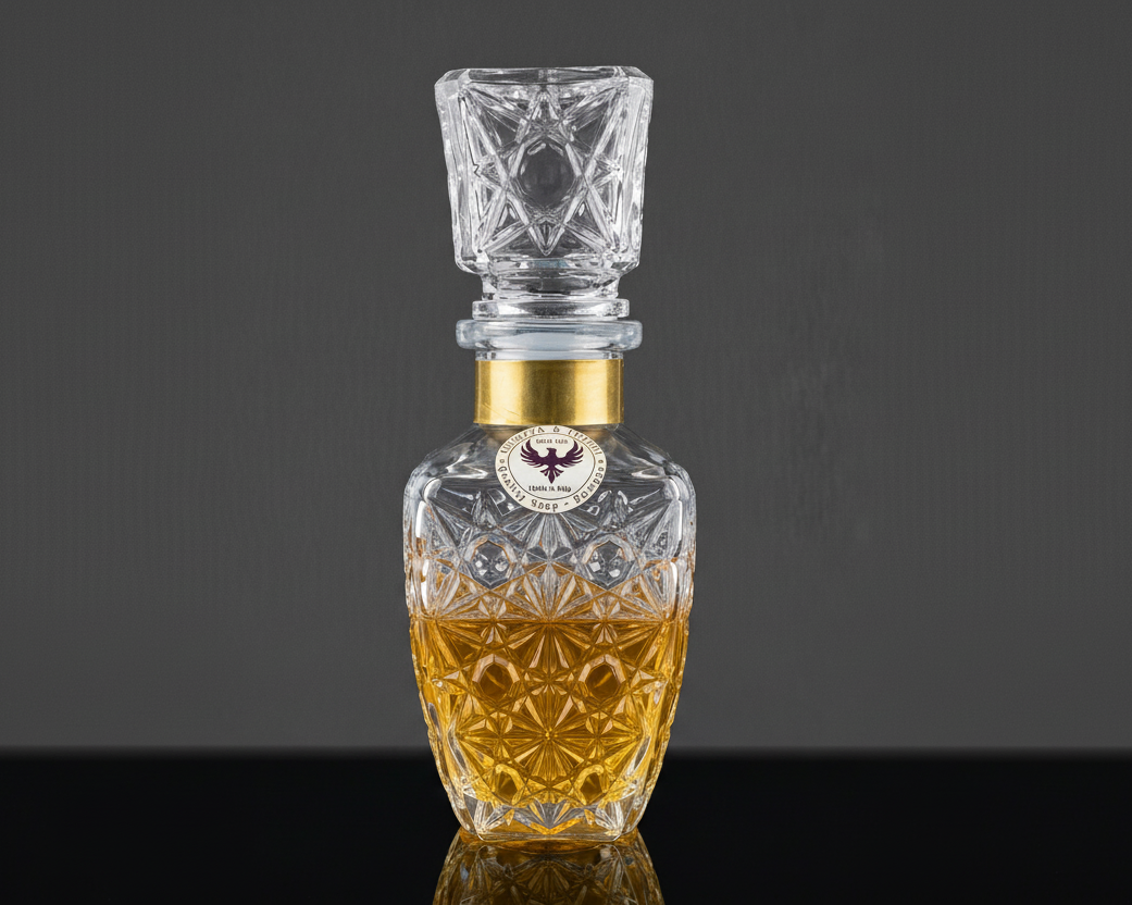 Aromatic Vanilla Home Essence in an original XIX century style diamond glass jar, as was customary in the 19th century.