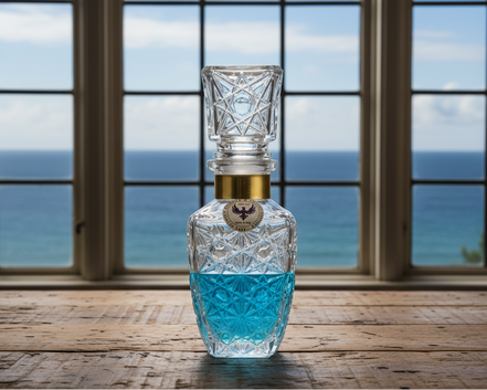 Aromatic Sea Breeze Home Essence in an original XIX century style diamond glass jar, as was customary in the 19th century.