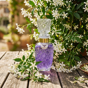Aromatic Jasmine Home Essence in an original XIX century style diamond glass jar, as was customary in the 19th century.