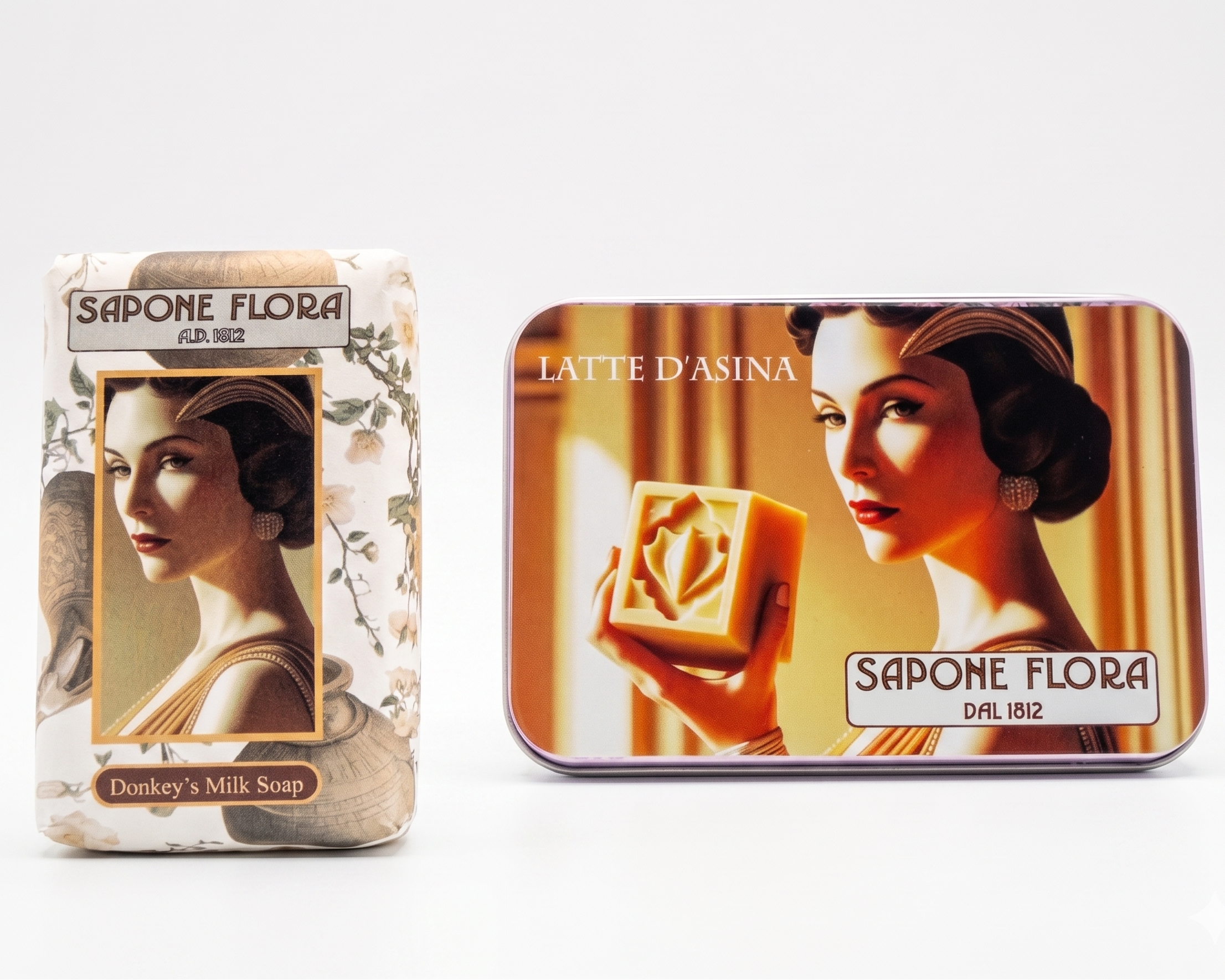 Donkey’s Milk  Smooth Soap 170 Gr./6 Oz  in the original 19th century style elegant packaging.