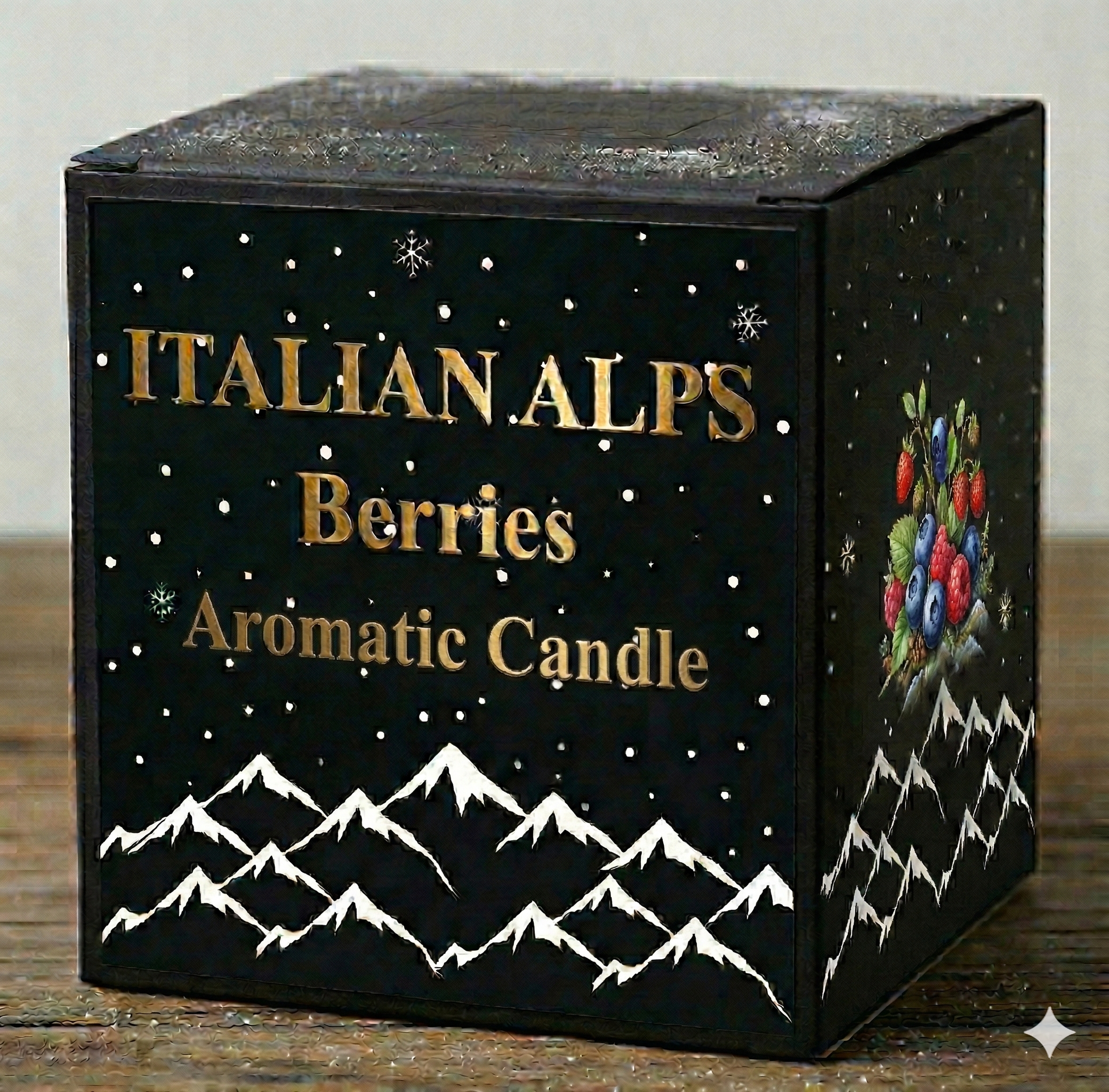 Aromatic Candle Italian Alps Wild Berries 250 ml - square 80x80x80 mm.