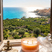 Sicilian Citrus Fruits perfumed candle 250 ml, in XIX century style  diamond glass jar