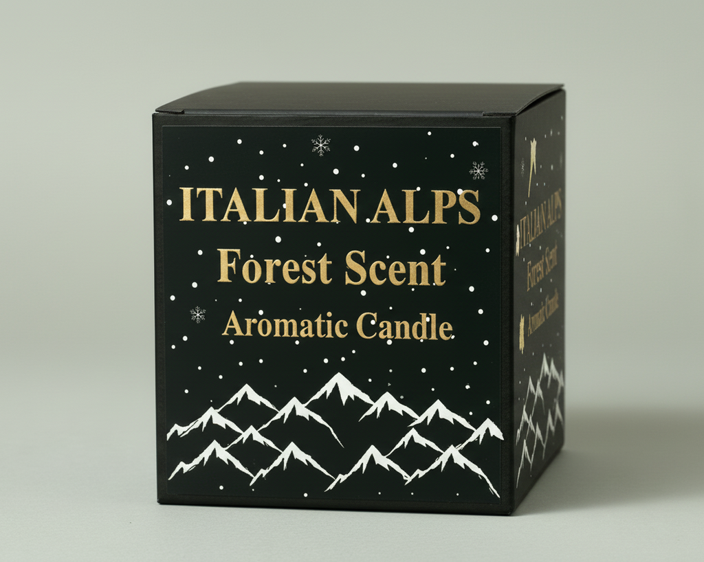 Italian Alps Forest Scent Aromatic Candle, 250 ml  - square 80x80x80 mm