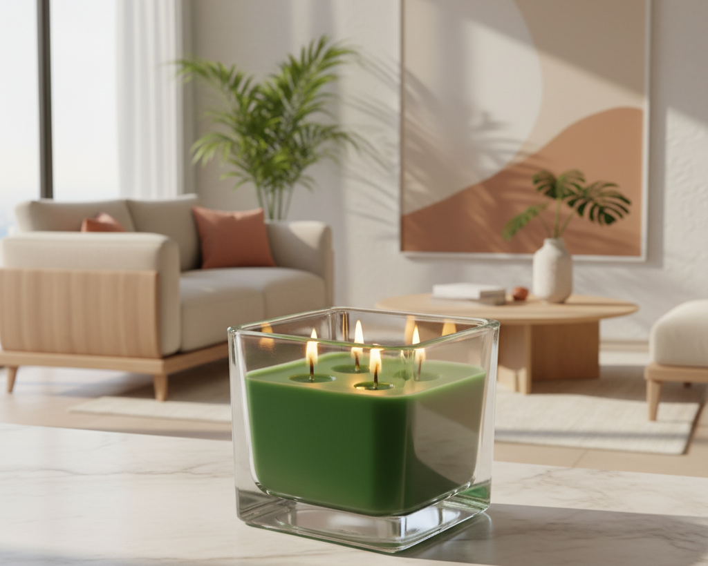Italian Alps Forest Scent Aromatic Candle, 250 ml  - square 80x80x80 mm