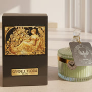 Italian Alps Herbs and Flowers Aromatic Candle 250 ml, in XIX century style diamond glass jar