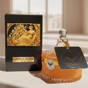 Cinnamon & Vanilla perfumed candle 250 ml, in XIX century style  diamond glass jar