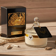 Vanilla perfumed candle 250 ml, in XIX century style  diamond glass jar