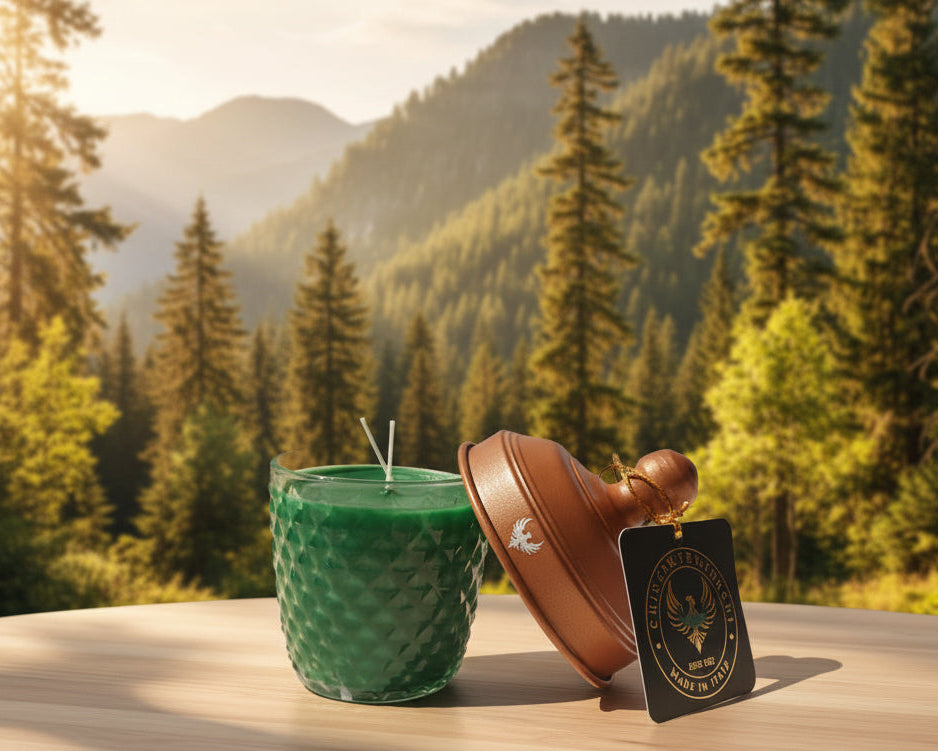 PINE CONE Italian Alps Forest Scent Aromatic Candle, 300 ml, diamond glass jar