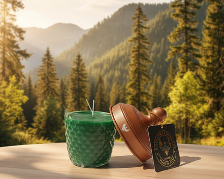 PINE CONE Italian Alps Forest Scent Aromatic Candle, 300 ml, diamond glass jar