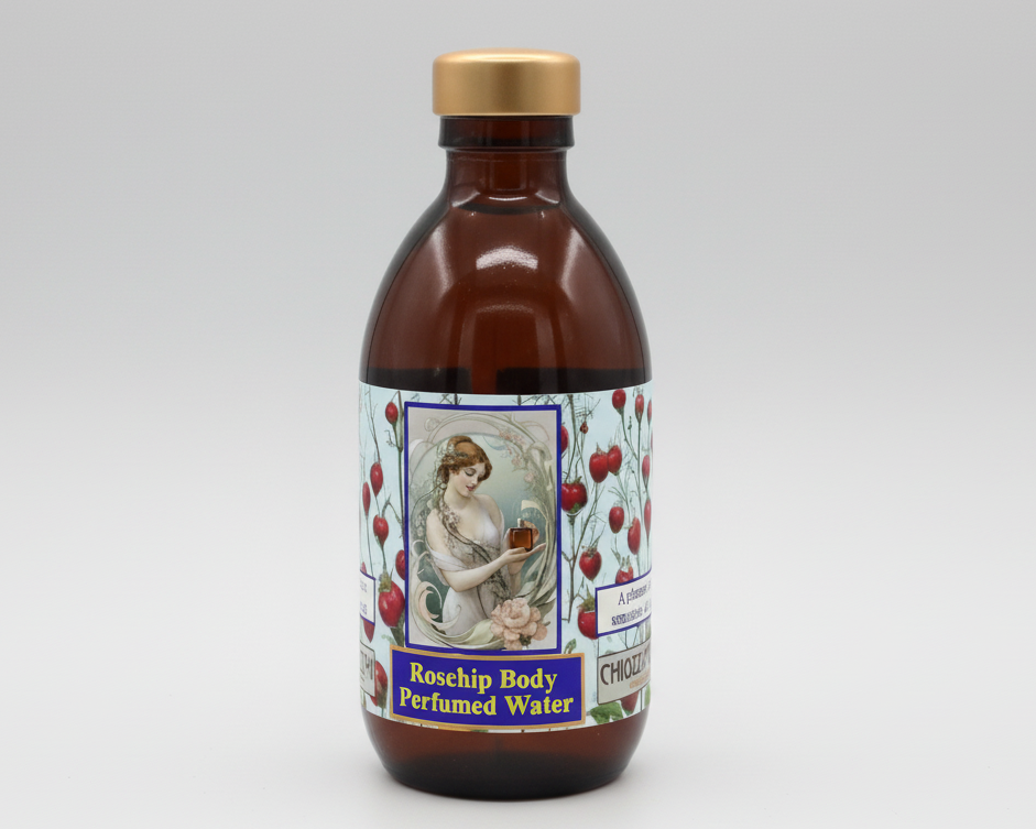 Rose Perfumed Water 250 ml  in an original 19th-century glass bottle.