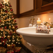 Orange & Cinnamon Soap 170 Gr./6 Oz  in the original 19th century style luxurious packaging.