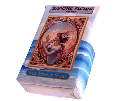 Sea Breeze Soap 170 Gr./6 Oz  in the original 19th century style luxurious packaging.
