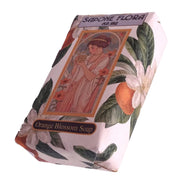 Orange Blossom Soap 170 Gr./6 Oz  in the original 19th century style luxurious packaging.