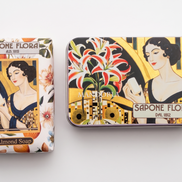 Almond Sweet Soap 170 Gr./6 Oz in the original 19th century style elegant packaging.